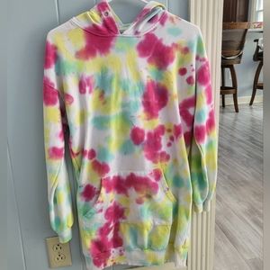 Oversized colorful tie dye hoodie